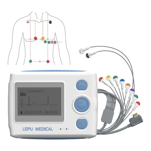 24-hour ECG Monitor (Holter): This portable device records heart activity over a day, helping diagnose irregular heart rhythms.